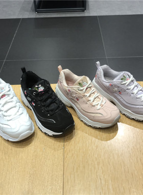 skechers斯凯奇新款女鞋刺绣厚底熊猫鞋舒适休闲鞋 11977/13143