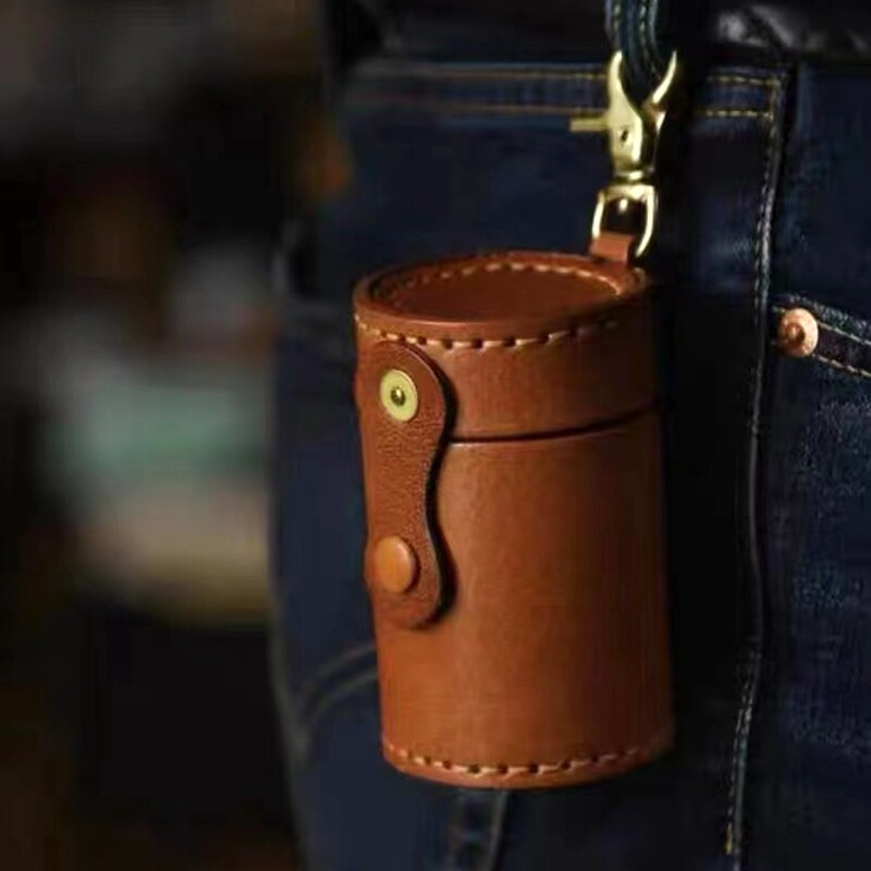 植鞣牛皮钥匙扣手工牛皮收纳盒个性收纳创意礼品便携式零钱包