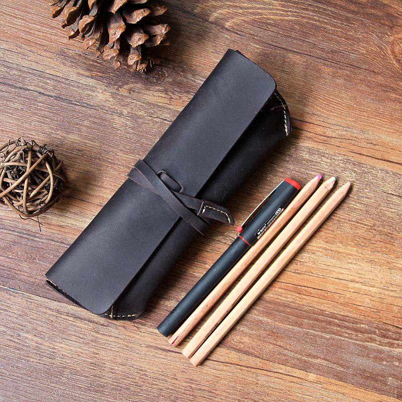 疯马皮牛皮笔袋头层牛皮笔袋手工复古文具袋真皮笔袋绕绳文艺笔袋,文具电教/文化用品/商务用品,笔袋,淘宝优惠券,粉丝福利购,淘宝优惠卷
