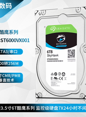 Seagate/希捷ST6000VX001酷鹰 6TB 6T 监控安防机械台式硬盘