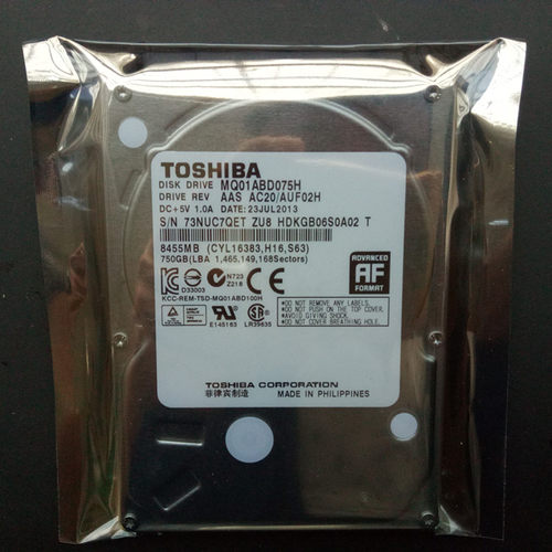 2.5寸750G东芝8G SLC SSHD固态混合笔记本电脑硬盘 MQ01ABD075H