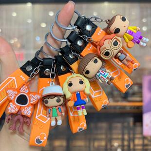 新款跨境怪奇物语食人花钥匙扣挂机怪异公仔背包挂饰娃娃机小礼品