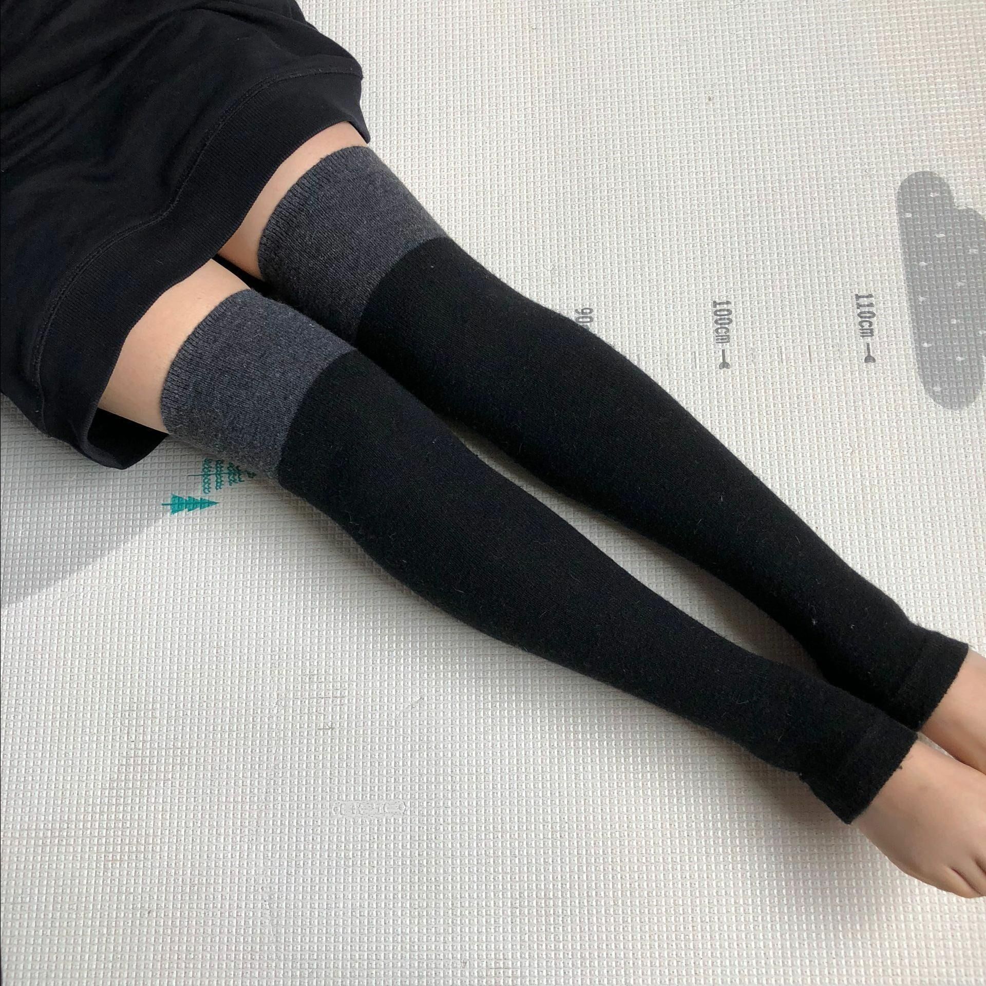 WINTER KNEE PADS KEEP WARM AND COLD-PROOF LADIES THICKENED AND EXTENDED EXTENDED WEAR STYLISH SHIN PADS OVER-THE-KNEE SOCKS