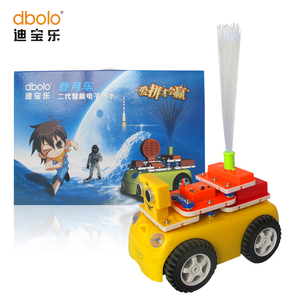 迪宝乐电子积木玩具套装智能电路拼装拼插登月车摇控车STEAM电路