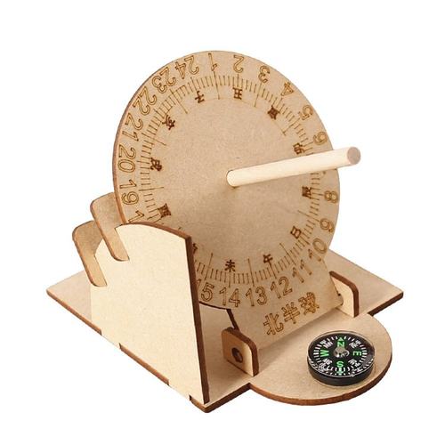 科学实验diy儿童手工太阳钟古代计时器赤道日晷仪模型科技小SW65