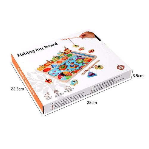 幼儿园木质立体磁性钓鱼玩具多功能形状配对二合一儿童早教3SW21