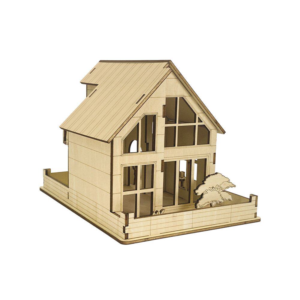 diy拼装木屋七彩灯光小房子模型科学手工制作材料包科技发明玩具