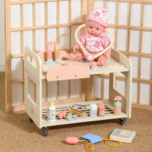 蒙氏|儿童木制过家家仿真医院急救中心角色扮演医生医具手术套装