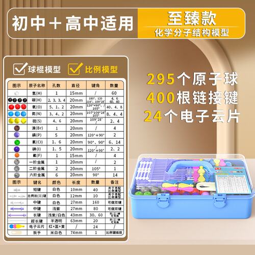 化学分子结构模型初高中有机物原子球棒电子云vsepr球棍比例S-60