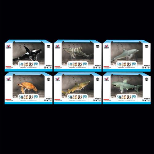 新款实心海洋动物仿真模型玩具展示盒装深海生物鲨鱼儿童玩具M-11