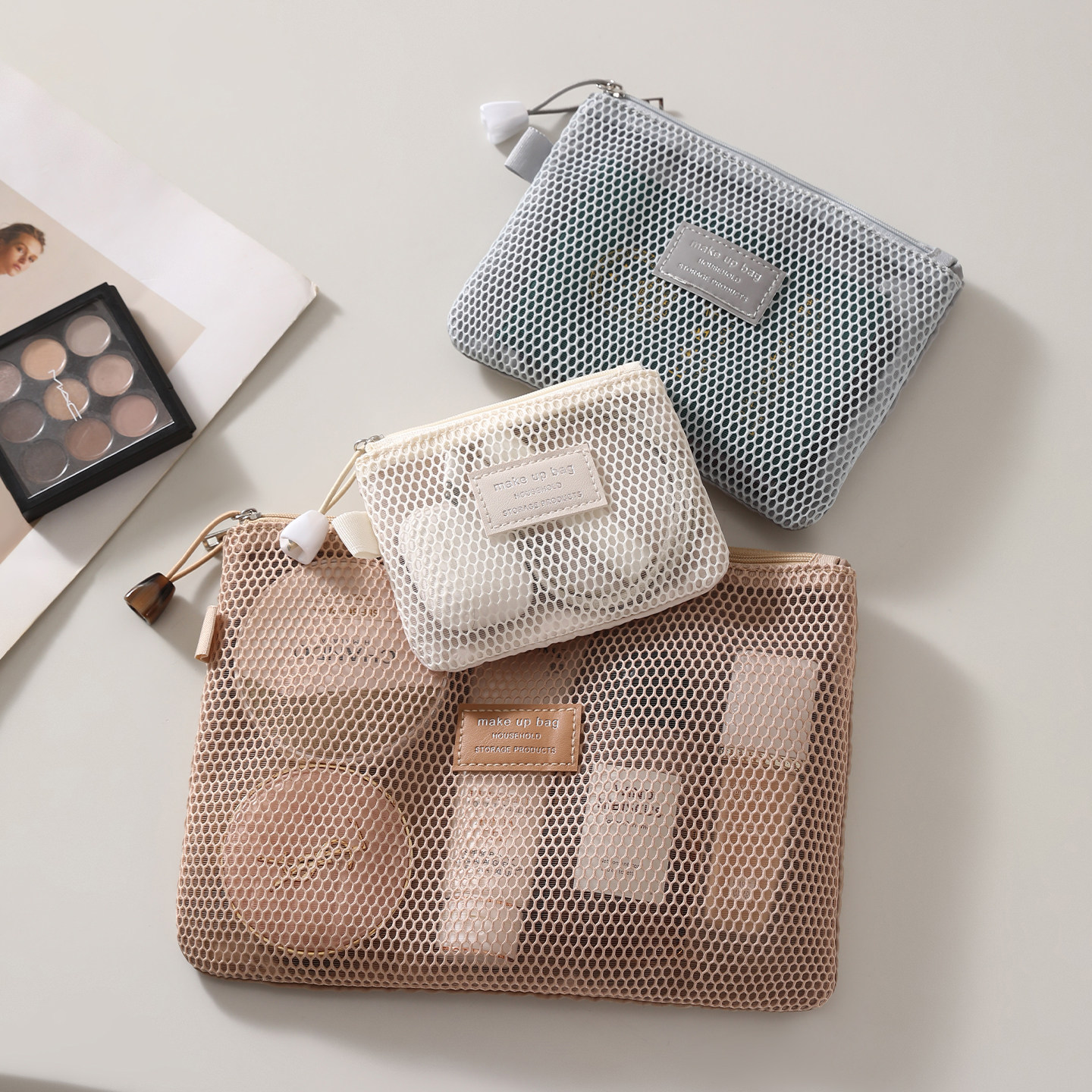 网纱收纳袋小号便携旅行便携