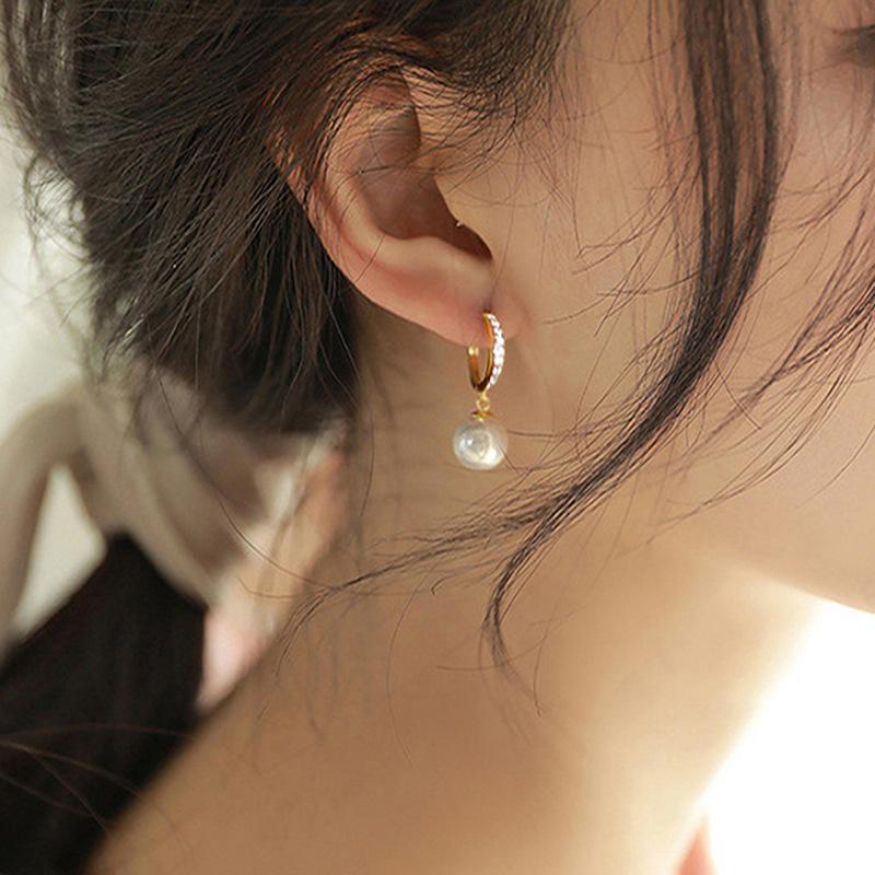 925纯银高级感爆款耳圈珍珠轻奢