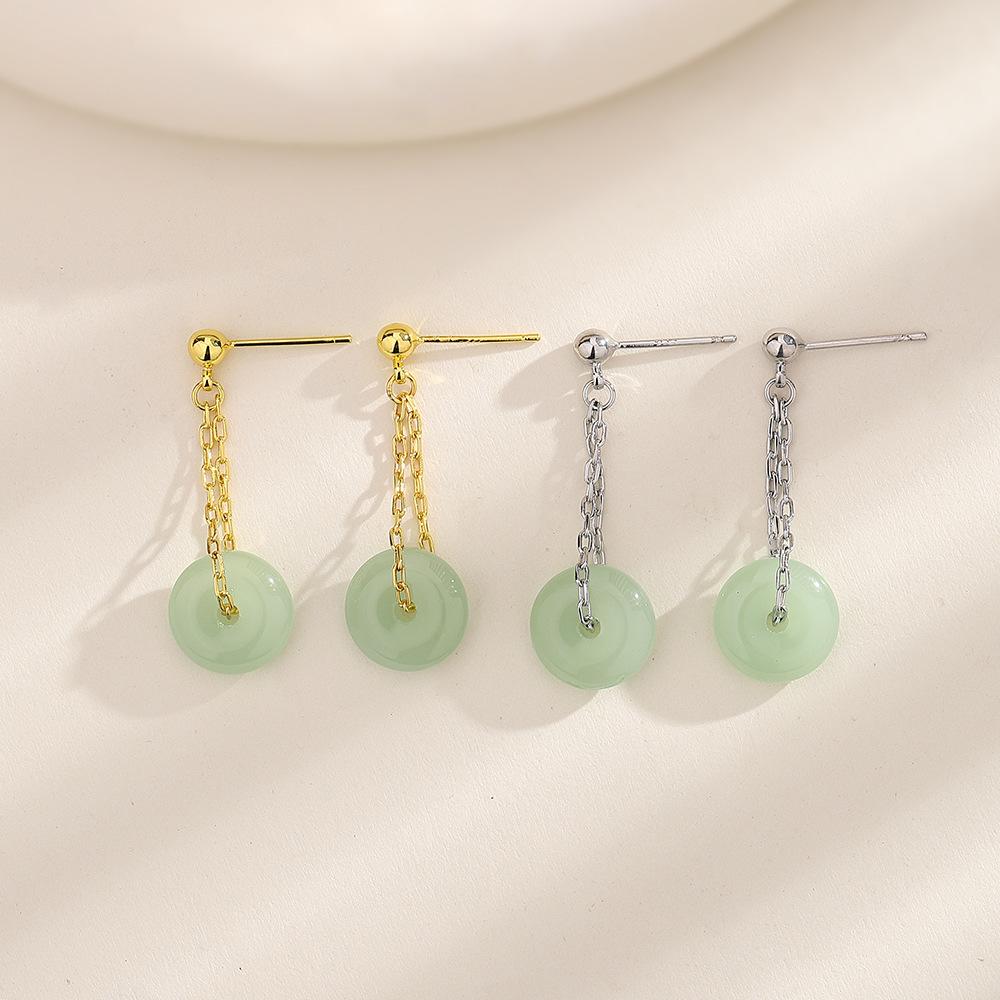 复古爆款轻奢如意耳饰玉石国潮