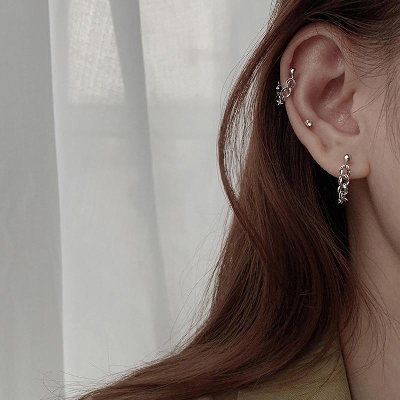 金属链条个性耳环女冷淡风