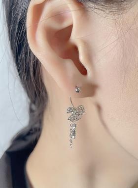 bolo气质镂空精致蝴蝶结百搭在逃公主后挂式唯美轻奢长款耳饰品女