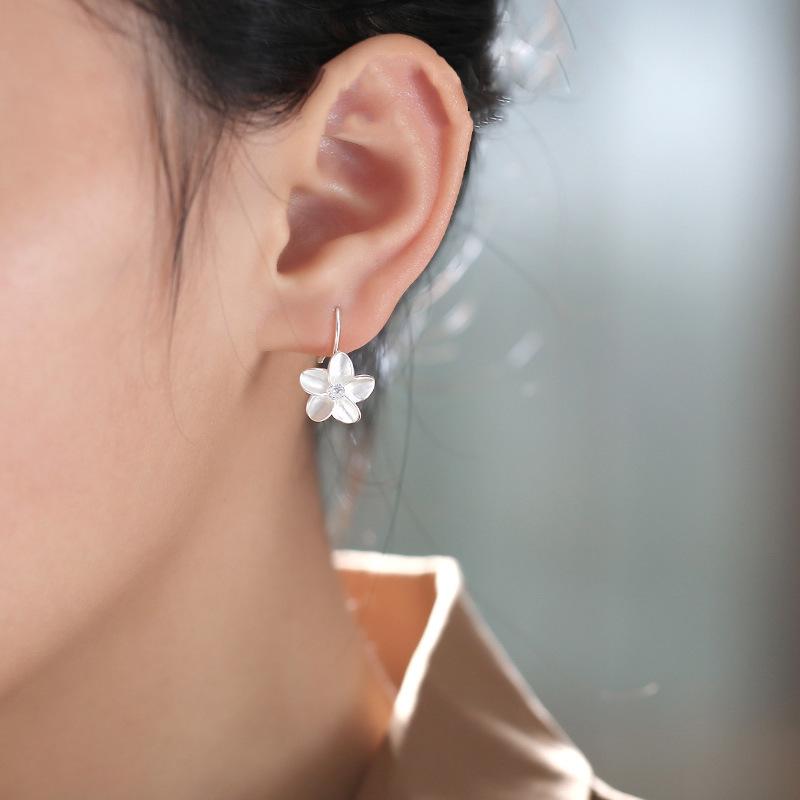 洋气耳环爆款高档挂钩足银饰小众