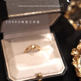 ZORRO原创天然水沫玉S925银戒指活口新年招财小众冰种送闺蜜礼物