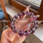 上岸 原创天然巴西紫水晶逢考必过考研上岸招桃花学生手链12mm
