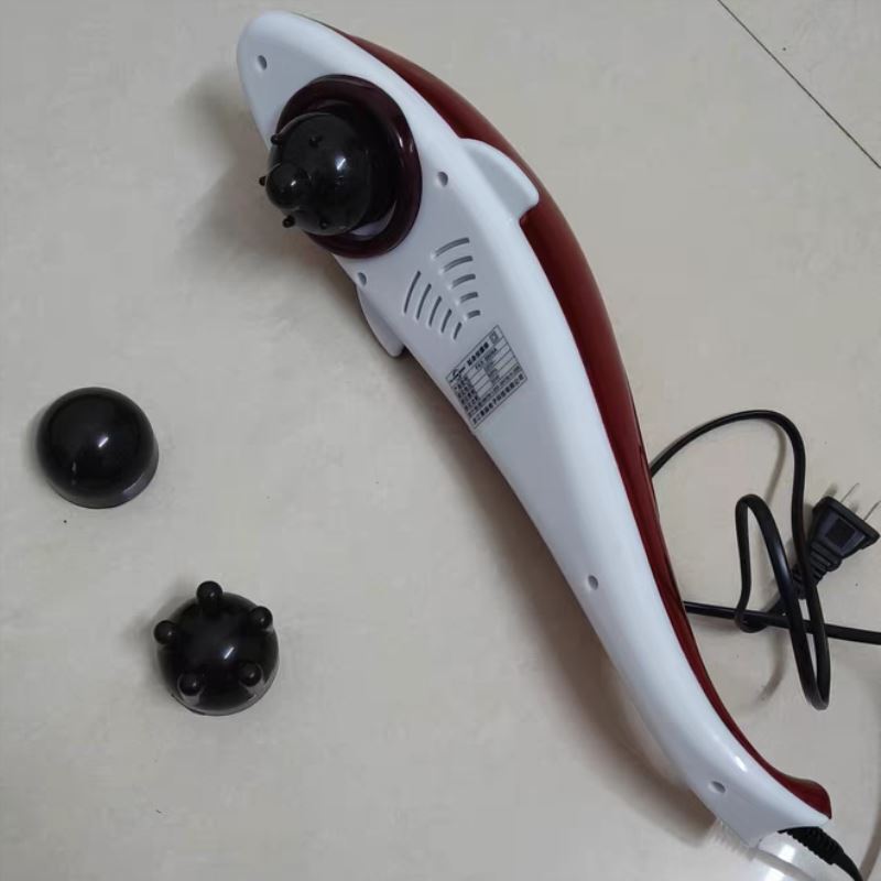 海豚按摩器棒电动肩颈敲打颈椎腰部全身经络捶背揉捏震动仪手持式
