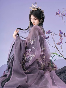 新款汉服女梦回韶华黑山茶原创唐制齐胸儒裙超仙刺绣大袖春夏套装