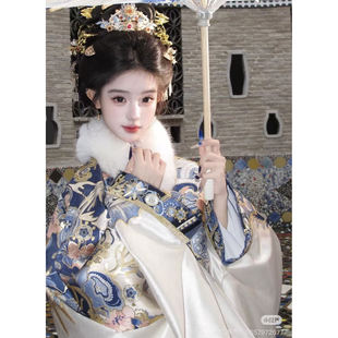 大明贵女【万物生】爆款明制圆领袍长袄重工织金妆花汉服女四季款