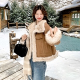 【数据好】复古风皮毛一体短外套领麂皮夹克8563-P225-K338,女装短外套,浙宝106, 【数据好】复古风皮毛一体短外套领麂皮夹克8563-P225-K338,女装短外套,浙宝106,