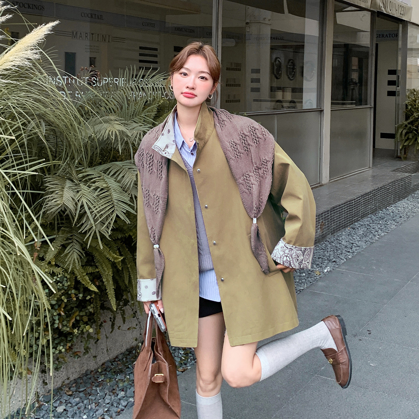 新款时尚百搭休闲宽松外套女8518-P185-K268,女装风衣,浙宝106
