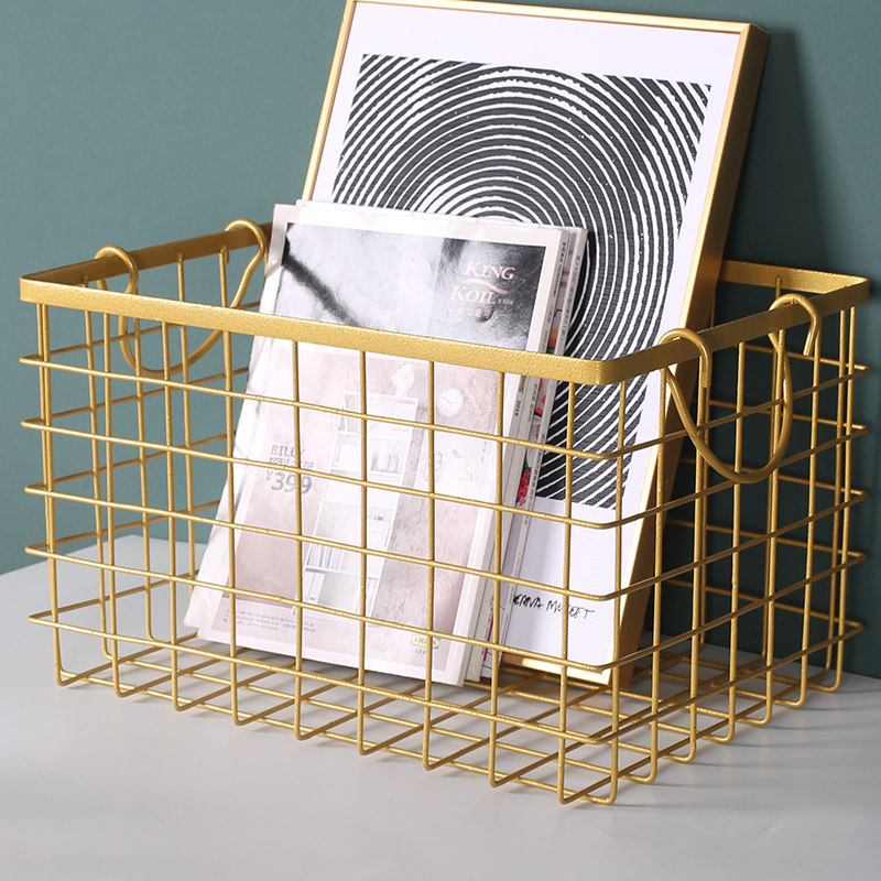 铁艺桌面收纳筐零食厨房收纳篮桌面杂物书籍储物筐化妆品收纳架子,收纳整理,其他收纳篮,淘宝优惠券,粉丝福利购,淘宝优惠卷