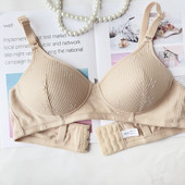 新款 纯棉优质无钢圈定型模杯型文胸薄款 妈妈内衣肤色舒适透气