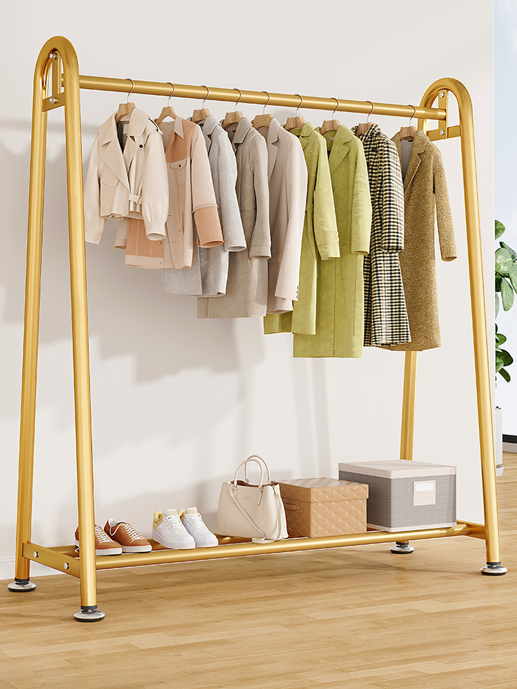 晾衣架落地折叠家用晒衣架阳台卧室挂衣架子简易室内单杆式衣帽架