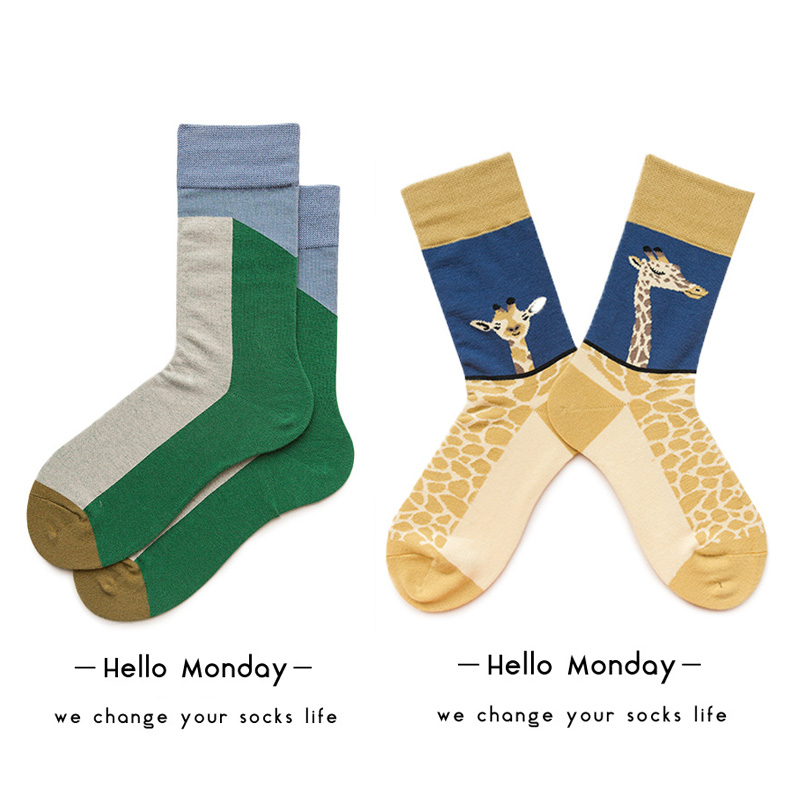 潮袜韩国文艺风小众中筒袜厂牌