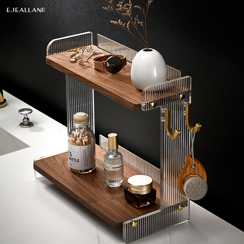 卫生间置进口实木置物架免打孔