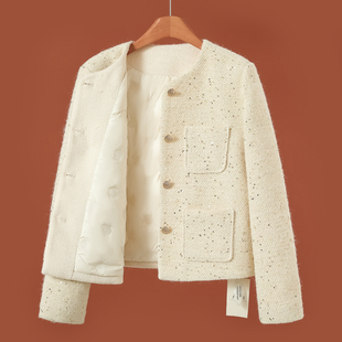 冬装 当季 多口袋闪闪亮片名媛小香风羽绒服259 俪 西湖阁老