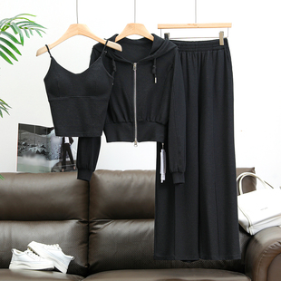 连帽外套 春季 吊带 直筒休闲裤 711 西湖阁老 三件套装 祥