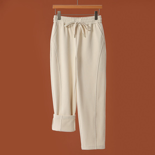 高腰系绳松紧加绒灯芯绒锥形裤 冬装 623 妍B 599西湖阁老