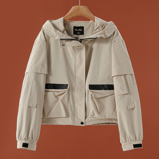 魔术贴束口宽松休闲连帽工装 春冬 外套620 兰 769西湖阁老