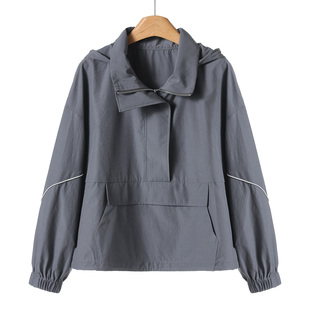 松紧收口落肩袖 春装 连帽套头外套004 境 659西湖阁老