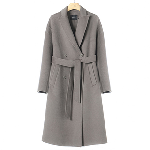 冬季 莫Y 系腰带绵羊毛开叉双面呢大衣212 5%牦牛绒 2599