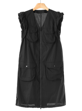 899西湖阁老【莫Y】夏装 全棉小众V领拉链帅气工装风连衣裙121