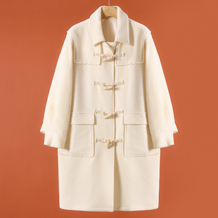 风单排牛角扣全羊毛呢大衣775 韩货冬装 西湖阁老