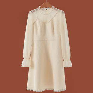 镂空串珠蕾丝拼接喇叭袖 春装 连衣裙831 蕾 999西湖阁老