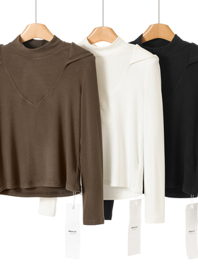 790西湖阁老【AL】春装*绍 立领带垫肩增高修身连帽T恤118