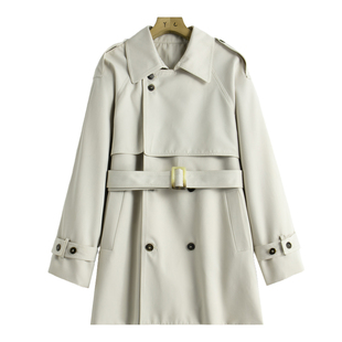 英伦风系腰带双排扣风衣外套755 春季 西湖阁老 麦