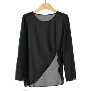 圆领纯色小众不规则套头小衫 春装 038 鸶 339西湖阁老