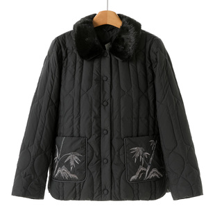 绍 2925真水貂毛 冬装 缘纳YL 可拆卸刺绣羽绒服602 鹅绒服