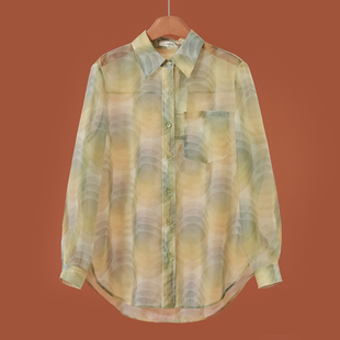 休闲度假轻柔舒适宽松雪纺衬衫 春装 571 栖 599西湖阁老