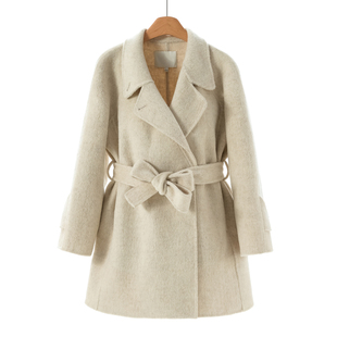 5%羊驼毛 领中长款 栖 西装 长毛双面呢大衣838 冬装 1899