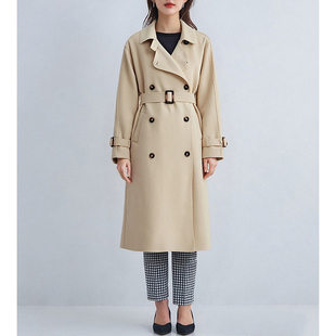 领配腰带长款 1099西湖阁老 含粘纤西装 春季 纯色呢外套001 兰