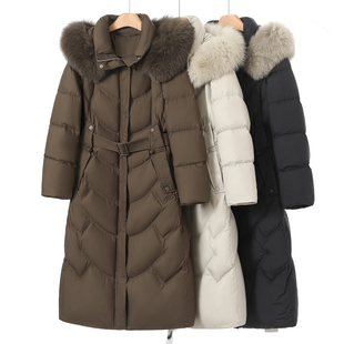 冬装 慧 蓬松大毛领系腰带连帽羽绒服399 鹅绒服 过西湖阁老