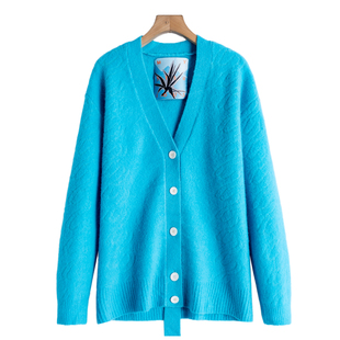 绵羊毛 甸 冬季 深V领钉标溜肩毛衣外套WD051 羊驼毛西湖阁老